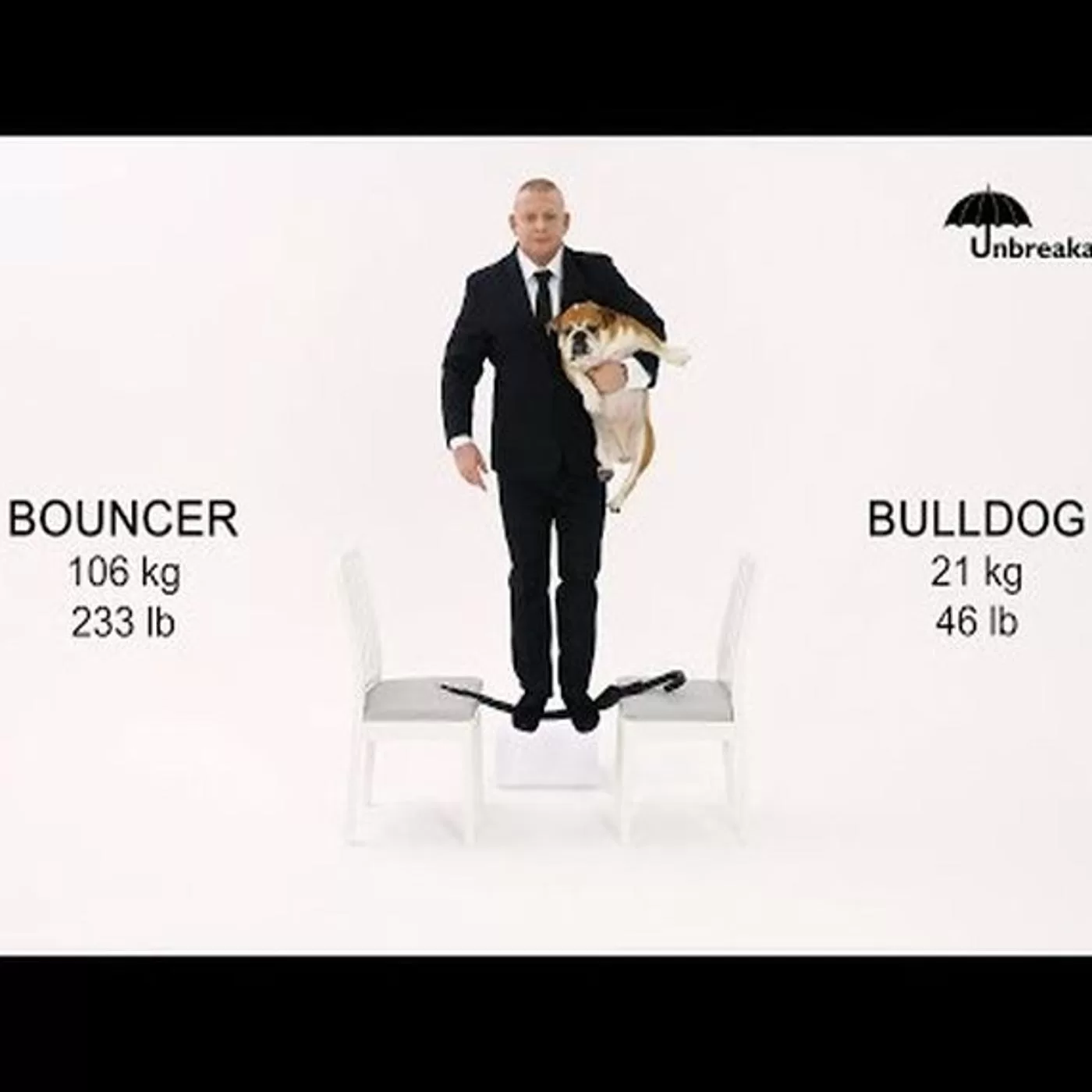 Bulldog-Bouncer-U-115 Bouncer and Bulldog standing on U-115 Unbreakable Umbrella