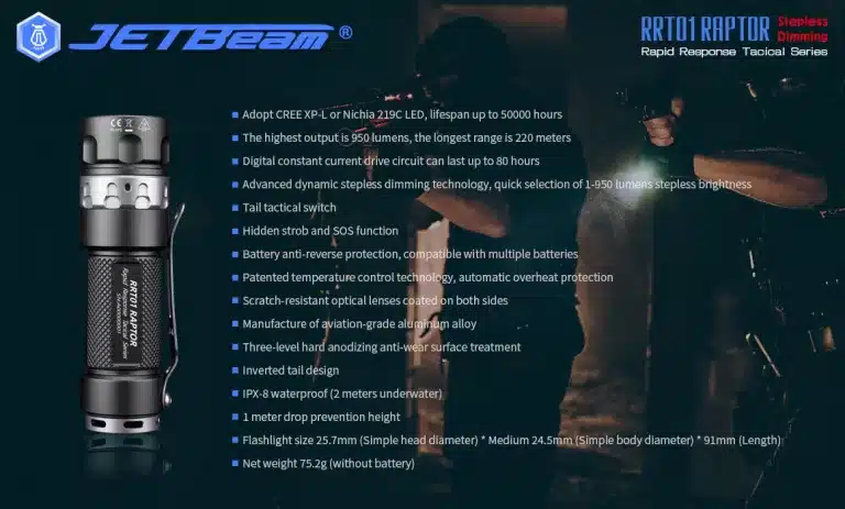 RRT01 RAPTOR Tactical Flashlight