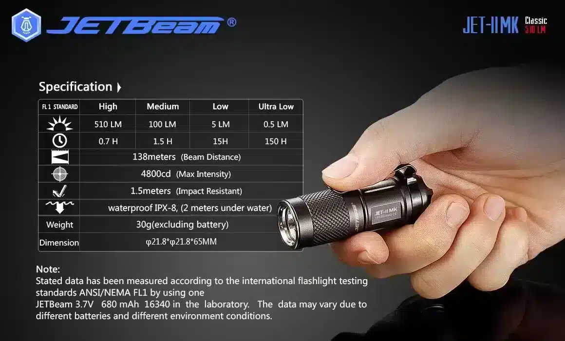 JETBEAM JET-II MK flashlight torch