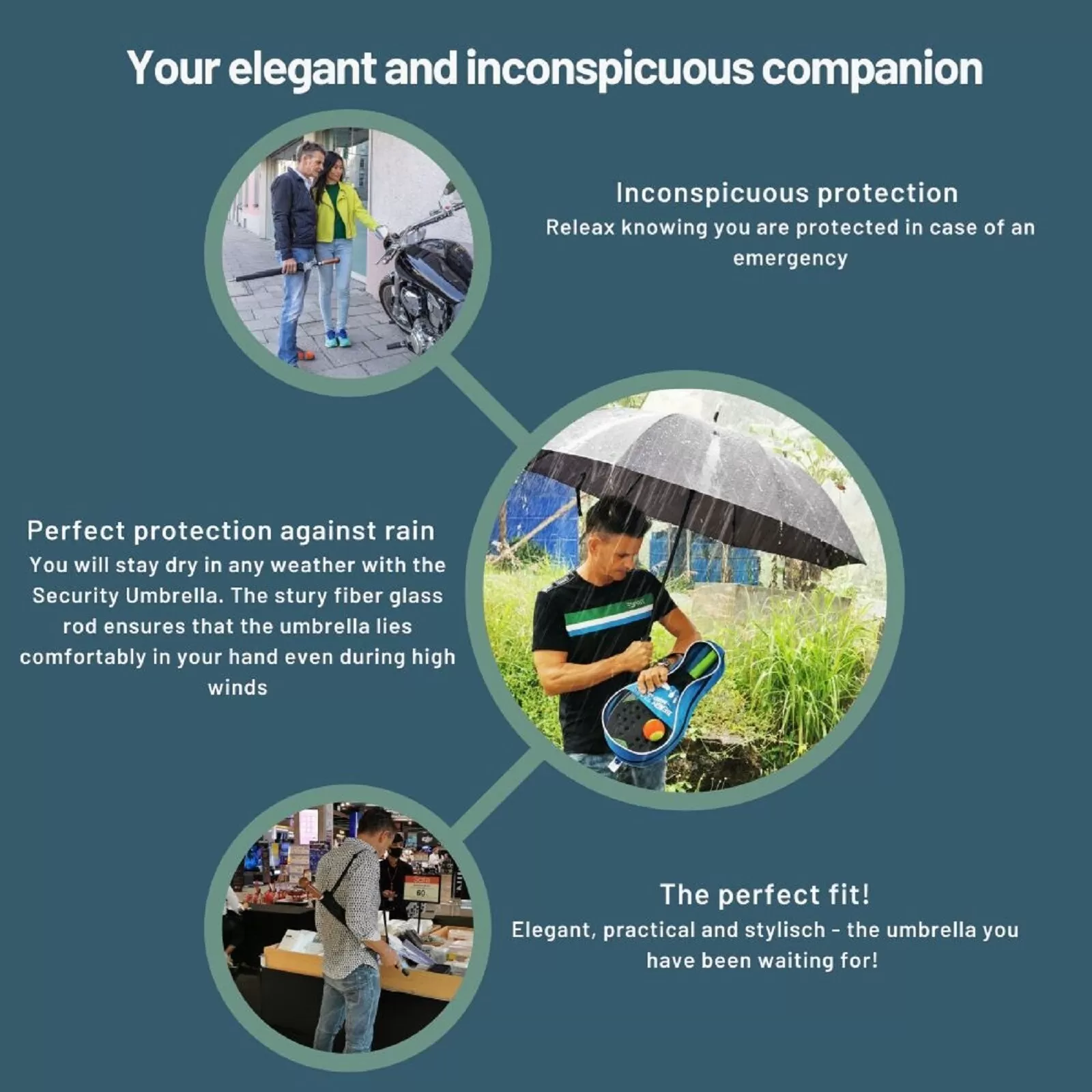 Security Umbrella Classic Knob Handle