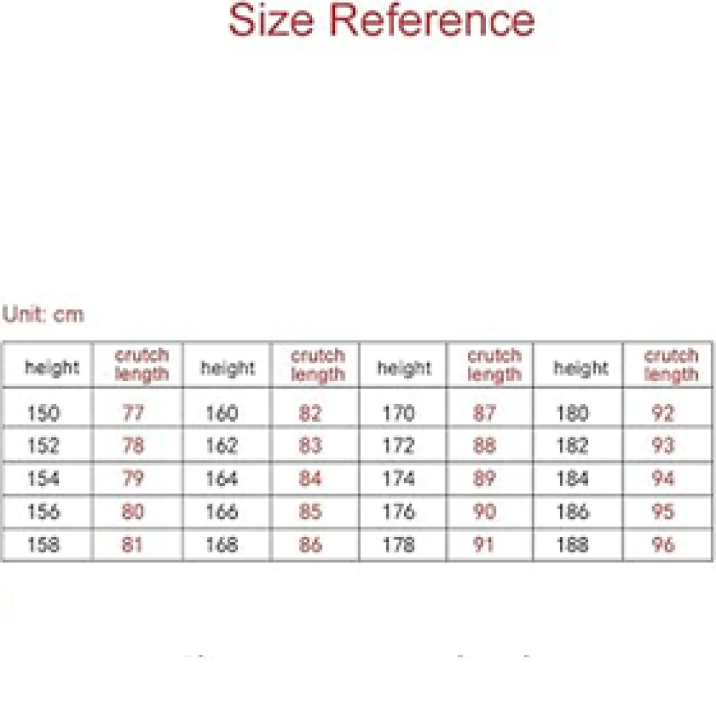 Walking Stick Height Adjust Chart