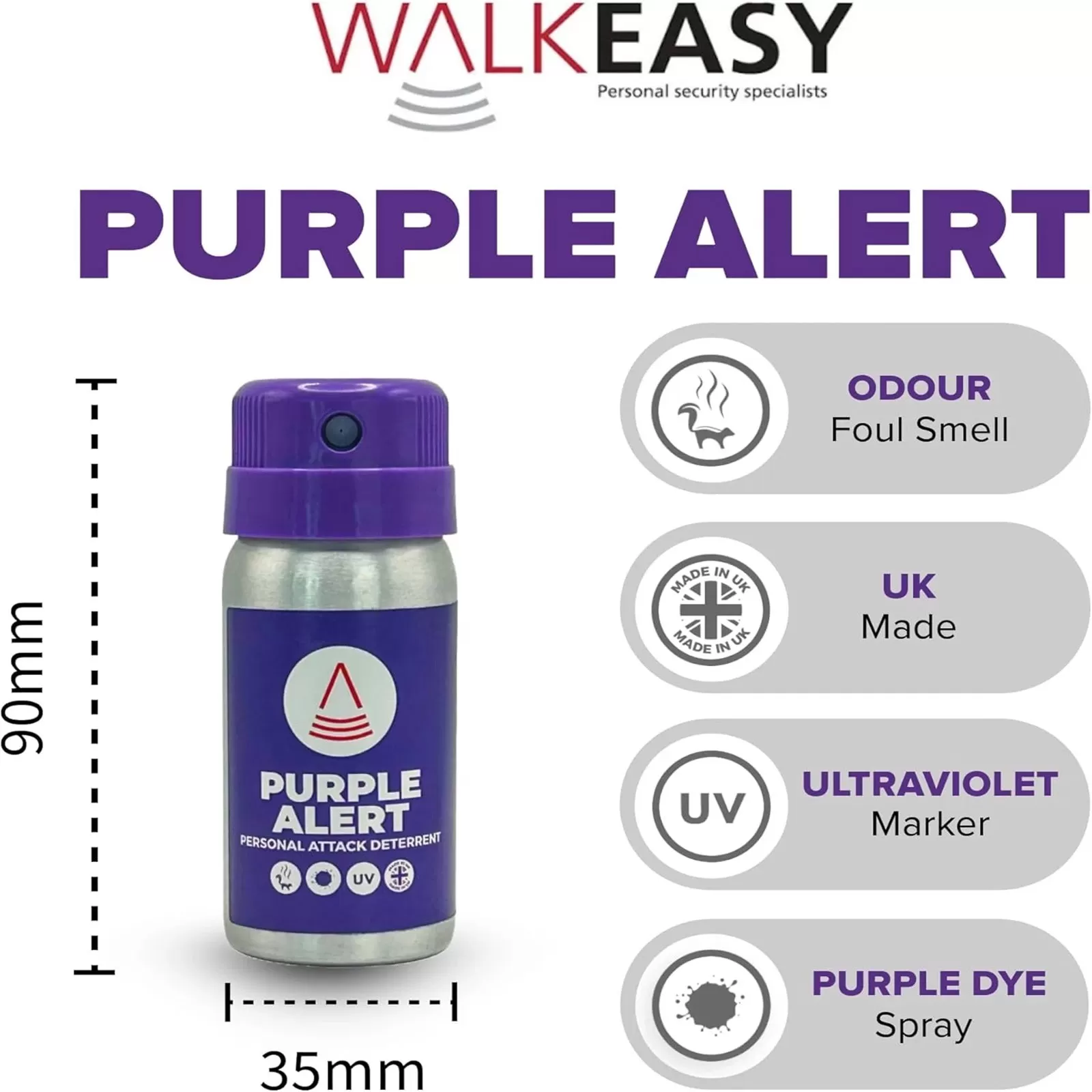 PURPLE ALERT Personal Defence Deterrent Spray